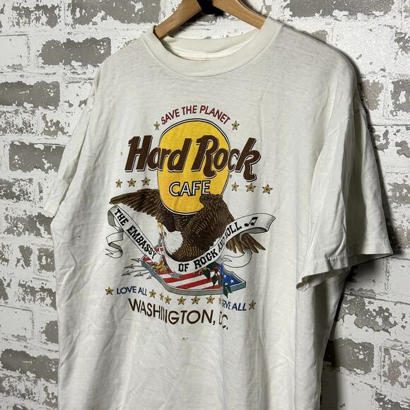 VIntage Hard Rock Cafe Shirt Save The Planet Size XL Distressed - Picture 1 of 6
